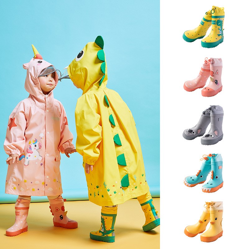 Children rain boots boys and girls non-slip water shoes